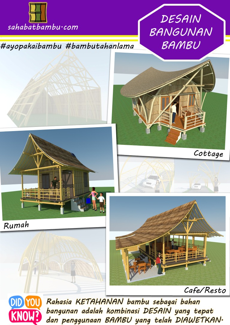 desain bangunan bambu